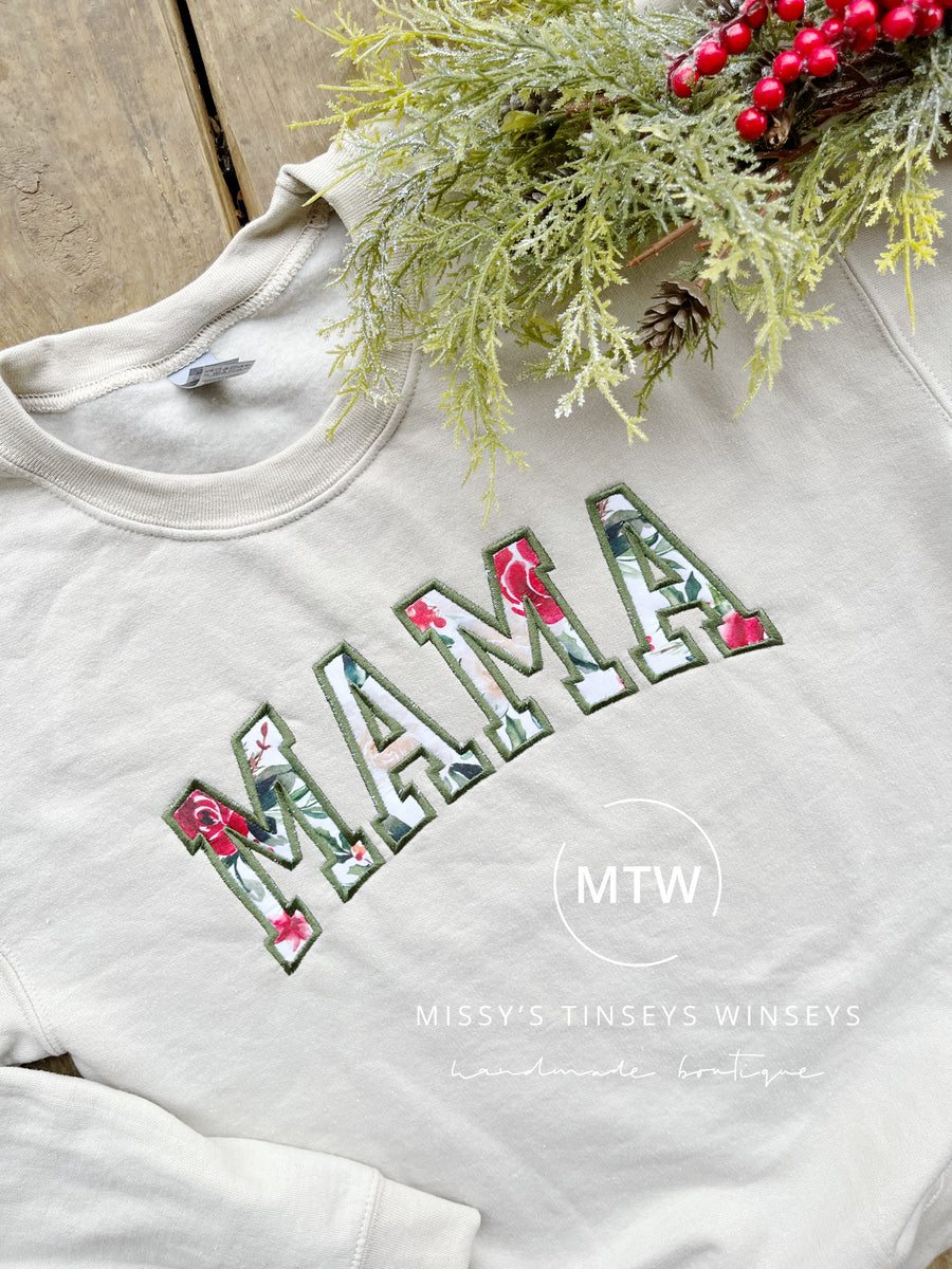 Christmas Floral MAMA Crewneck Sweatshirt – Missy's Tinsey Winseys