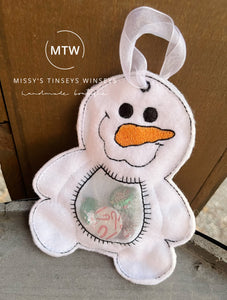 Snowman Peekaboo Candy Bag/Ornament