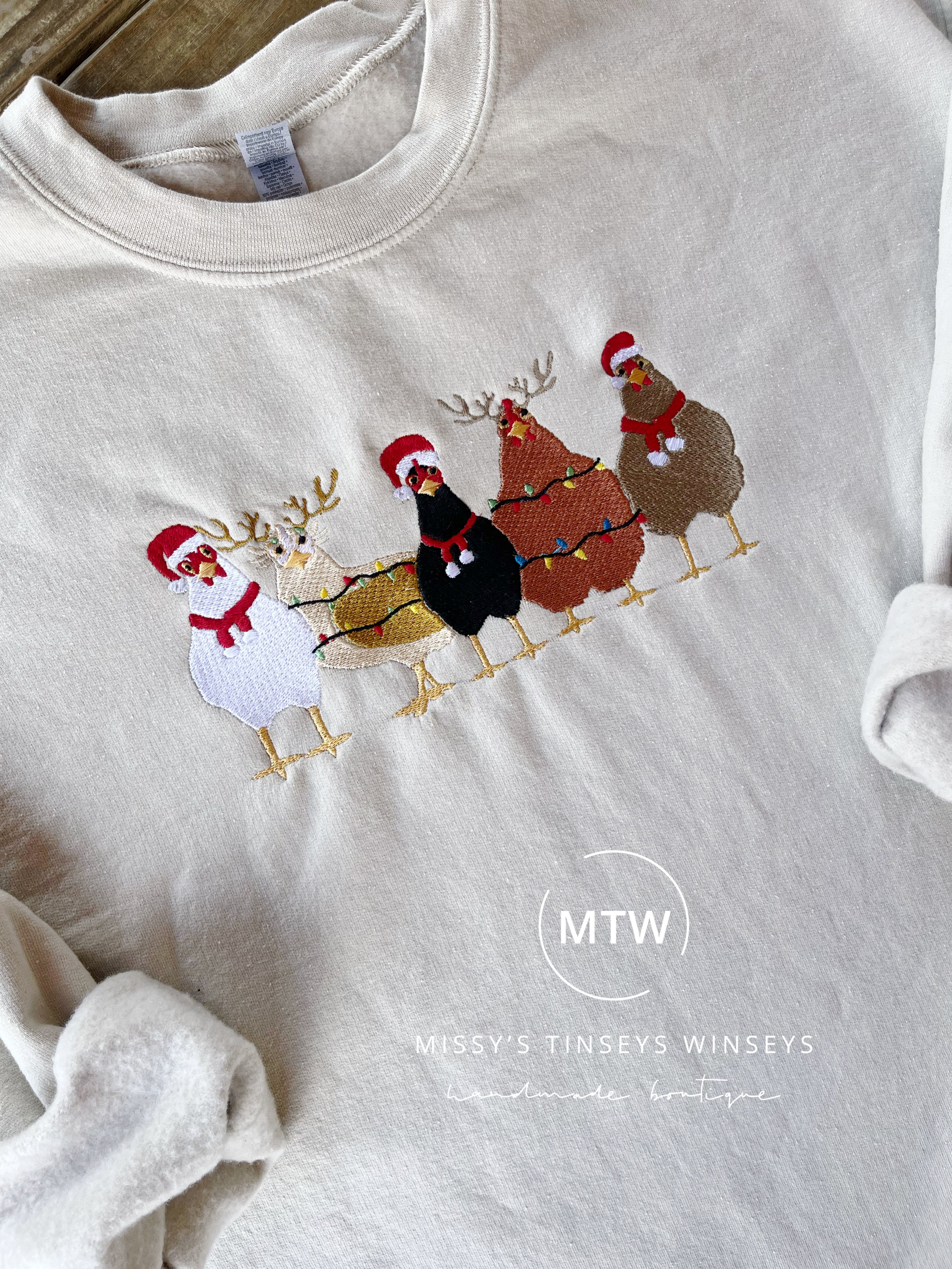 Christmas Chickens Crewneck Sweatshirt
