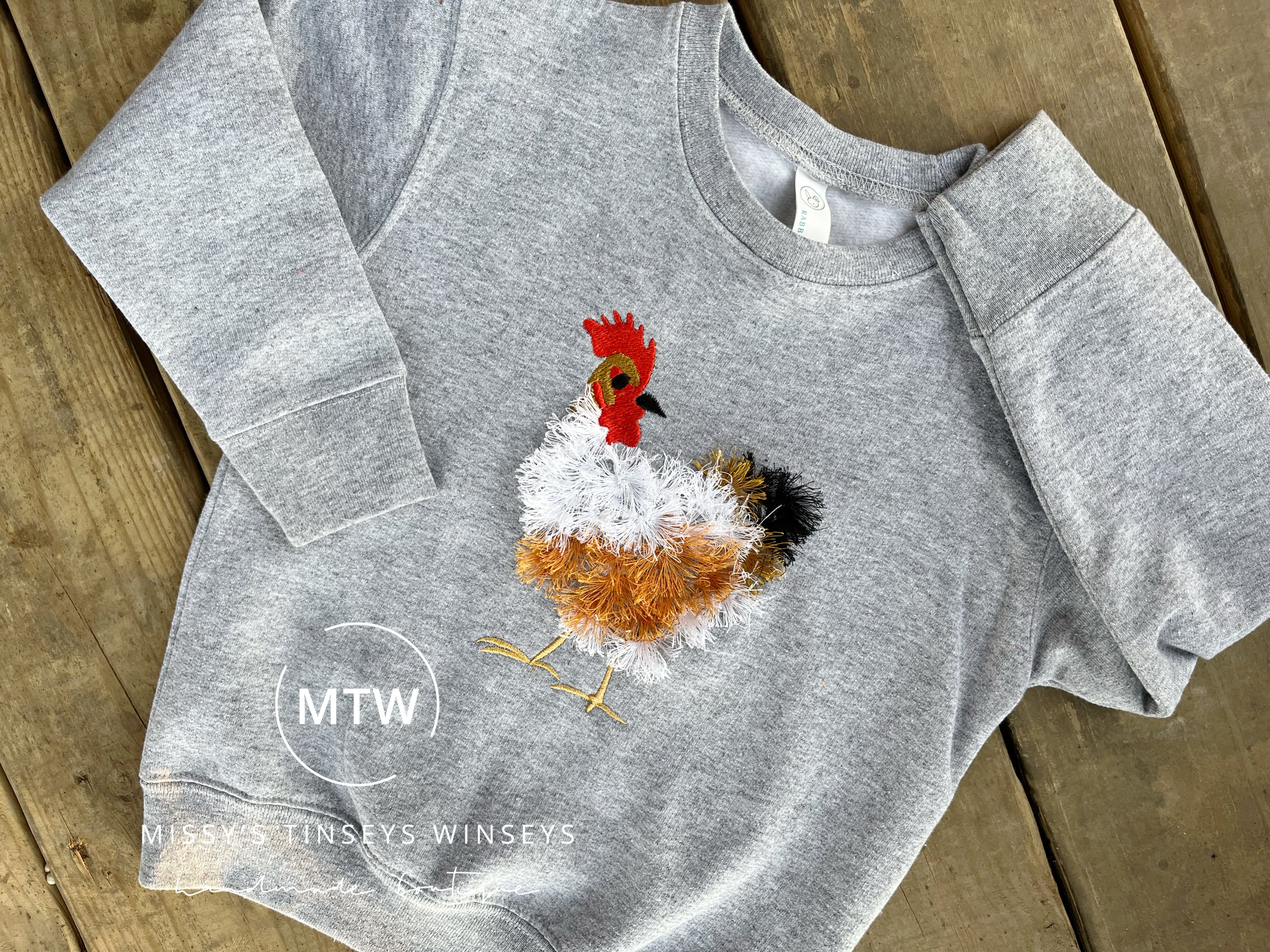 Fluffy Chicken Kids Crewneck Sweatshirt