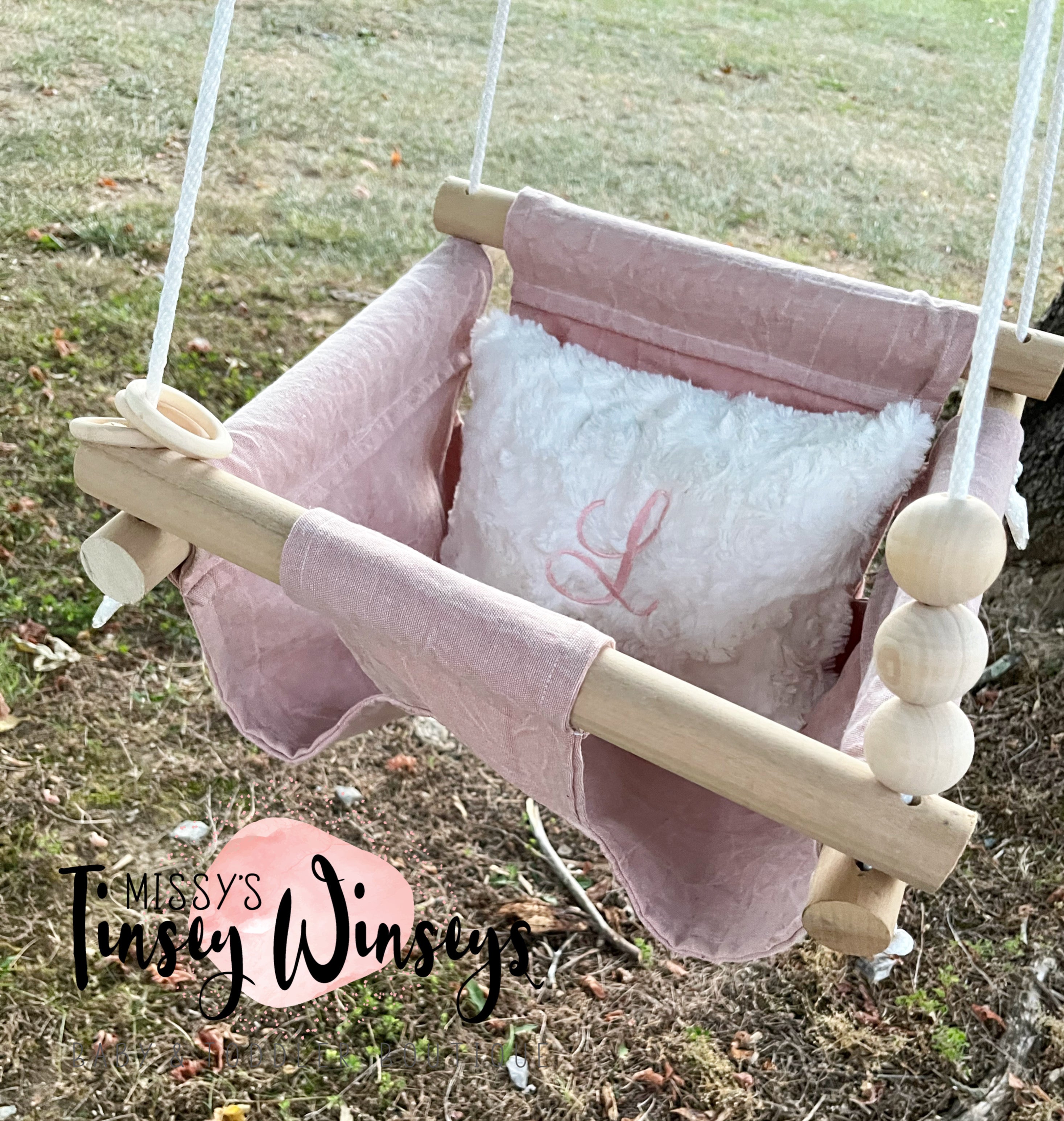 Mauve Marble Wooden Canvas Swing