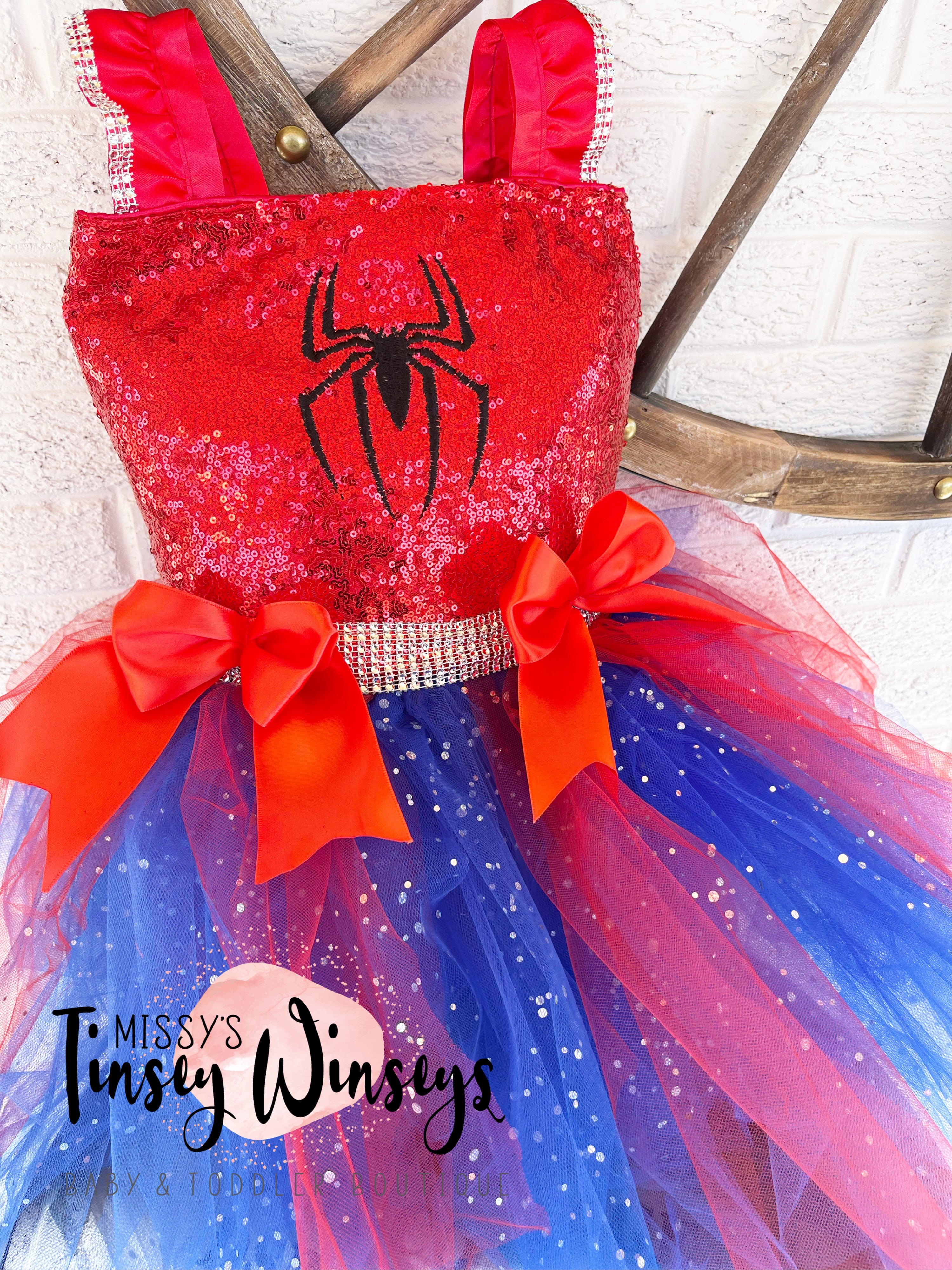 Spider-Man Costume Dress – Missy's Tinsey Winseys Spider-Man Costume Dress – Missy's Tinsey Winseys
