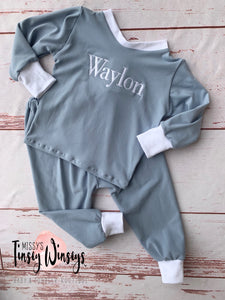 Dusty Blue Pajama Set