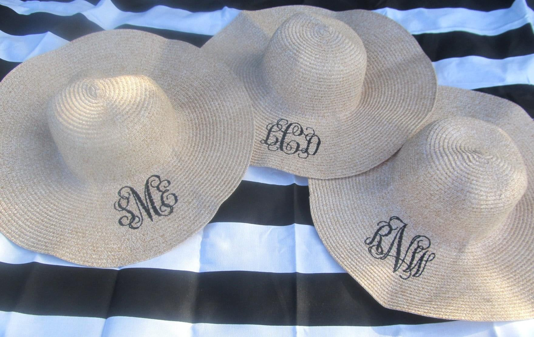 Monogrammed Beach Hats