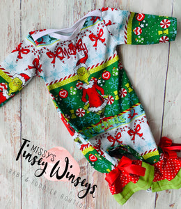 Striped Whoville Christmas Romper