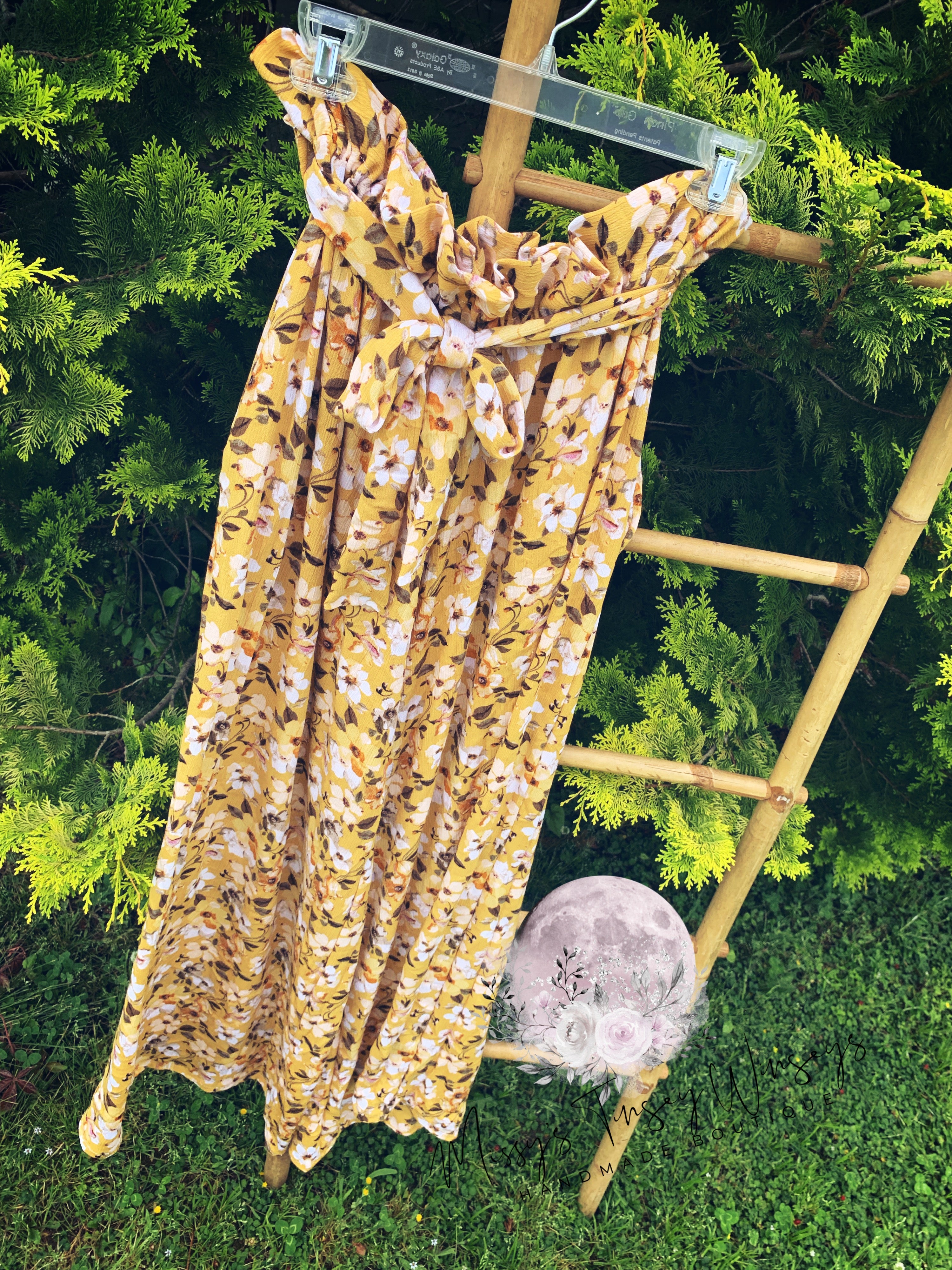 Yellow Floral High Waisted Wide Leg Trouser