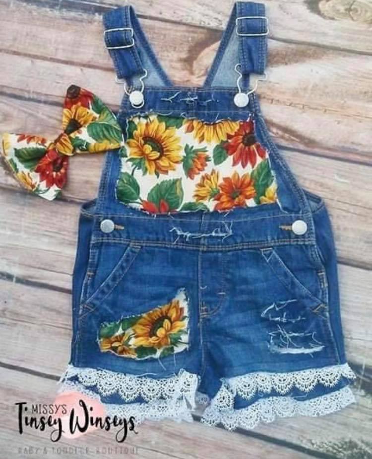 Sunflower Distressed Overall Shorts