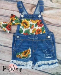 Sunflower Distressed Overall Shorts
